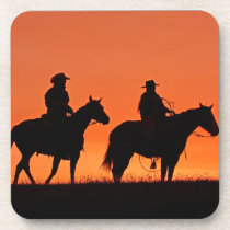 Sunset Cowboy Ride Design Coaster
