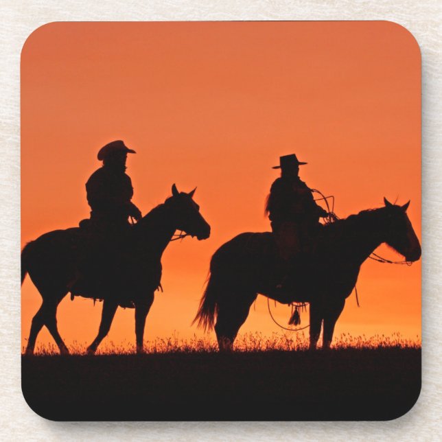 Sunset Cowboy Ride Design Coaster (Front)