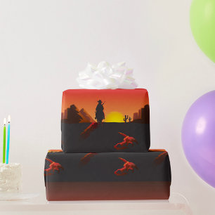 Sunset Cowboy Wrapping Paper