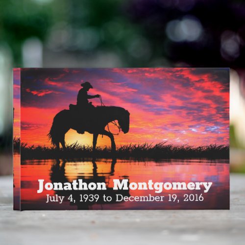 Sunset  Cowboys Last Ride Memorial Guest Book