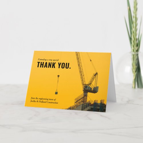 Sunset Crane Construction Themed Thank You