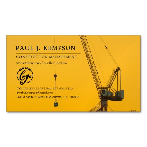 Sunset Crane Minimal   Business Card Magnet