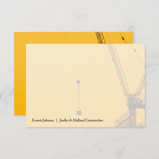 Sunset Crane Minimal | Construction Industry Note Card (Front/Back)