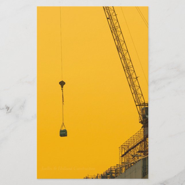 Sunset Crane Minimal Notes Stationery (Front)