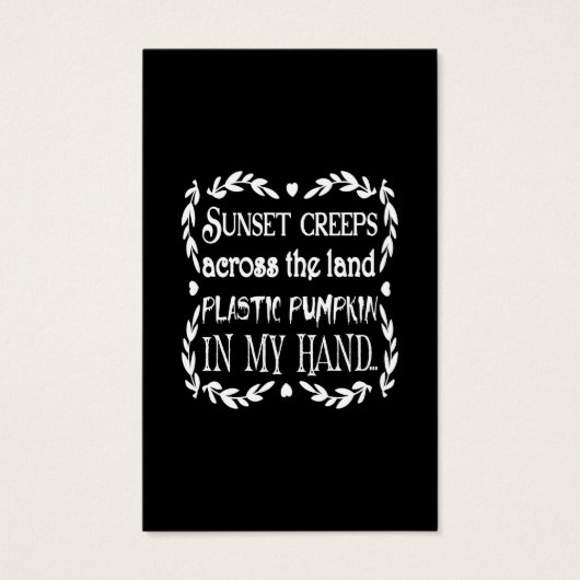 sunset creeps across the land plastic pumpkin in m (Front)