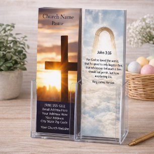 Sunset Cross Church Bible Rack Card, Ministry Card