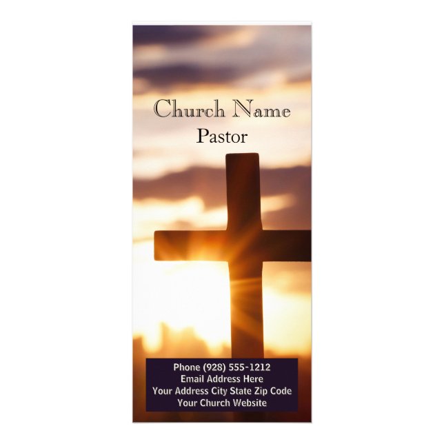 Sunset Cross Church Bible Rack Card, Ministry Card (Front)