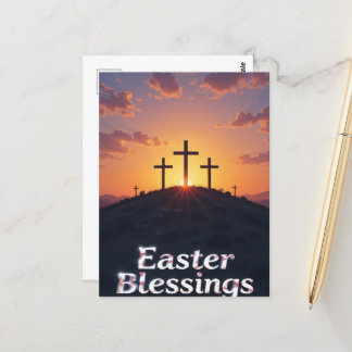 Sunset Cross Easter Blessings  Postcard