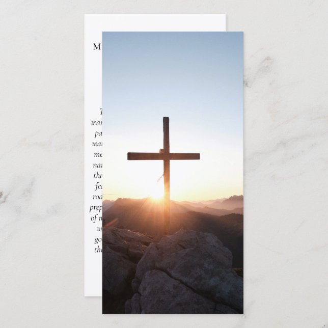 Sunset Cross Prayer Memorial Bookmark (Front/Back)