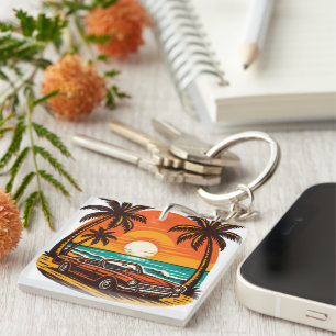 Sunset Cruise Paradise Keychain