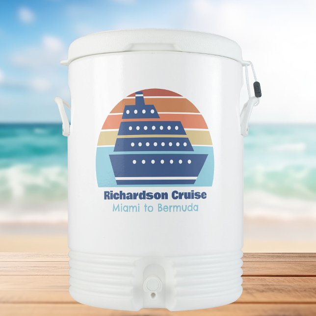 Sunset Cruise Ship Personalized Ocean Liner Beverage Cooler (Creator Uploaded)