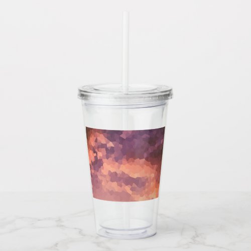 Sunset Crystals Pattern Abstract Art Acrylic Tumbler