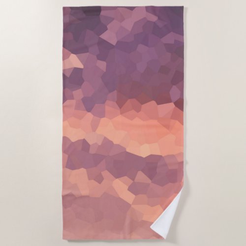 Sunset Crystals Pattern Abstract Art Beach Towel