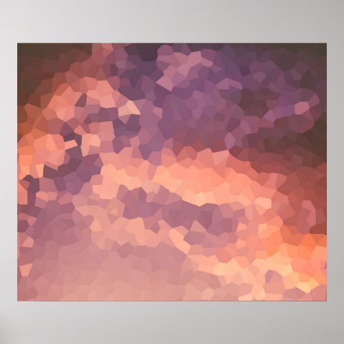 Sunset Crystals Pattern Abstract Art Poster