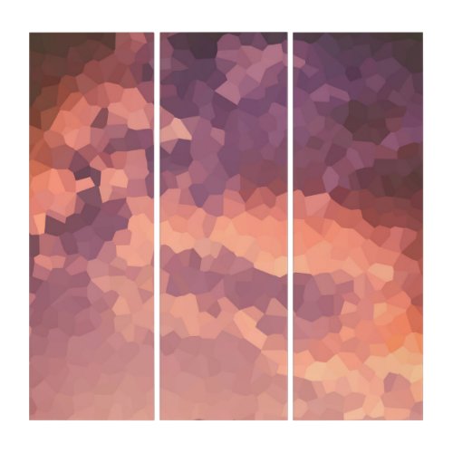 Sunset Crystals Pattern Abstract  Gallery Wrap Triptych