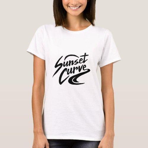 Sunset Curve Funny Summer logo Design 2020 T_Shirt