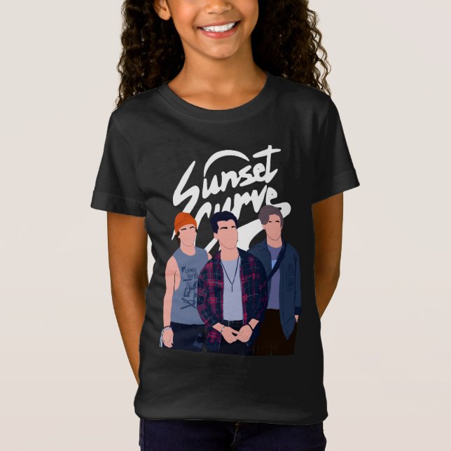 Sunset Curve minimalist 90's style T-Shirt (Front)