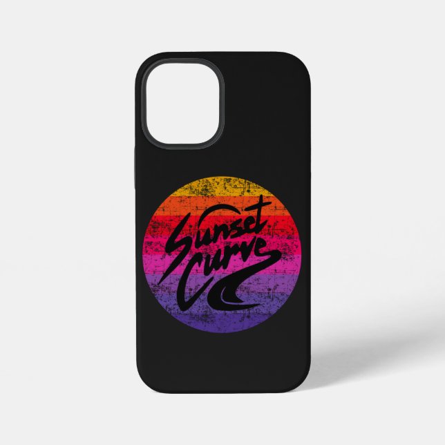 Sunset Curve retro design Iphone Case (Back)