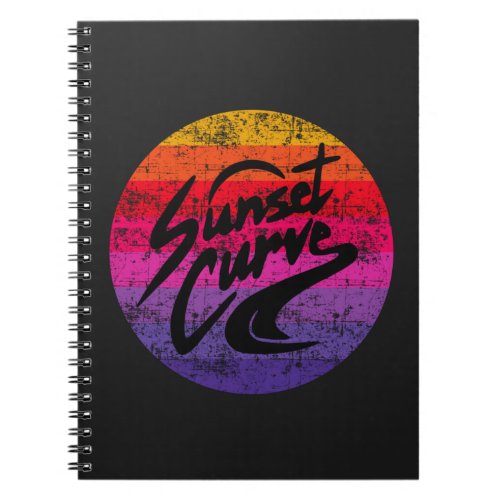 Sunset Curve retro design Notebook