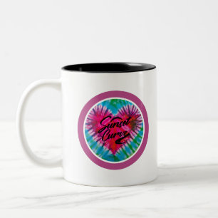 Sunset Curve - Tie Dye Heart Two-Tone Coffee Mug