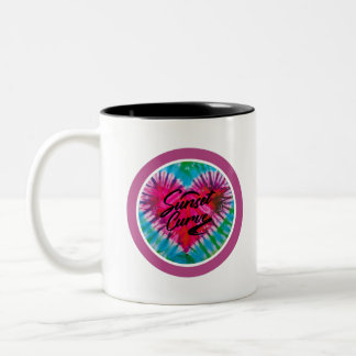 Sunset Curve - Tie Dye Heart Two-Tone Coffee Mug