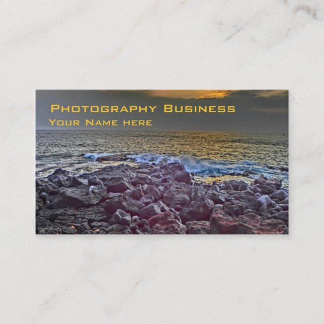 Sunset customizable business photography cards (Front)