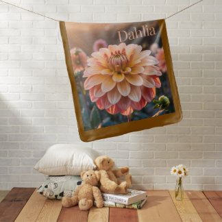 Sunset Dahlia Garden Baby Blanket