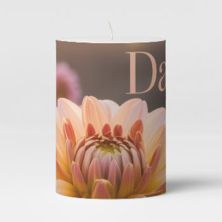 Sunset Dahlia Garden Pillar Candle