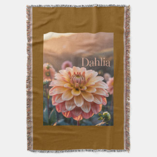 Sunset Dahlia Garden Throw Blanket