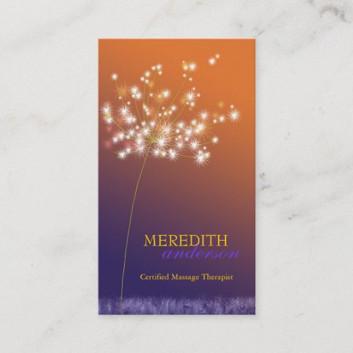 Customizable Sunset Dandelion Unique Professional Business Card