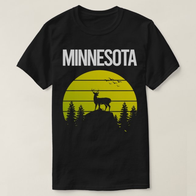 Sunset Deer Minnesota  T-Shirt (Design Front)