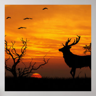 Deer Silhouette Posters & Prints | Zazzle