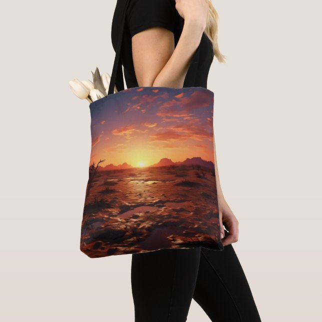 Sunset Desert Landscape Tote Bag (Close Up)