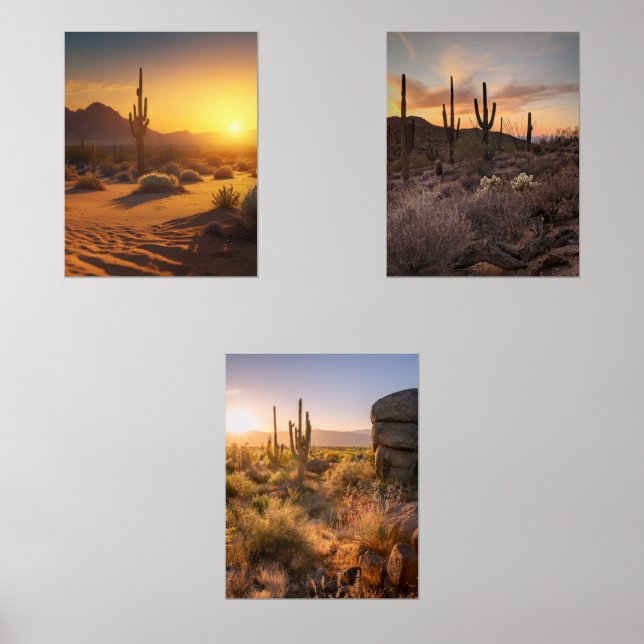 Sunset Desert Landscapes. Arizona  Wall Art Sets (Front)