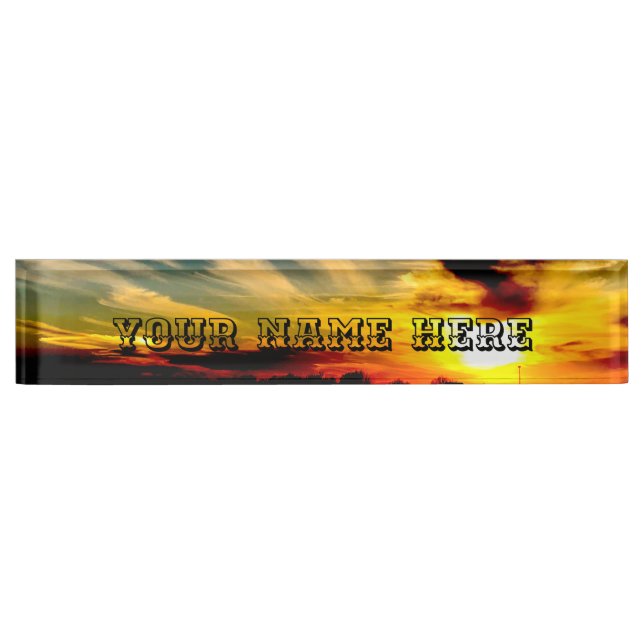 Sunset  desk name plate (Front)