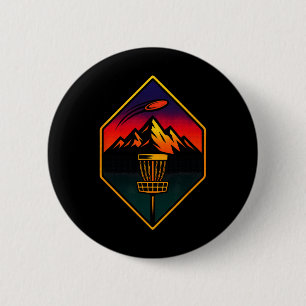 Sunset Disc Golf - Mountains Sket Trees  Button