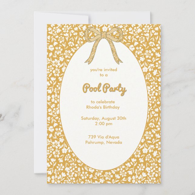 Sunset Ditzy Floral All-in-One Invitation (Front)