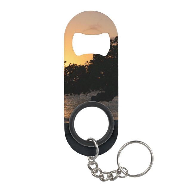 Sunset Divi Divi Tree Keychain Bottle Opener (Back)