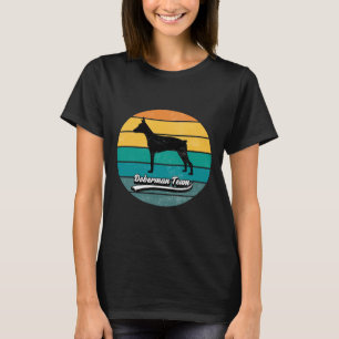 Sunset Doberman Team Dog Breed Lover Silhouette T-Shirt