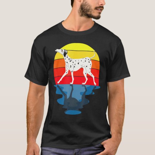 Sunset Dog Dalmatian T_Shirt