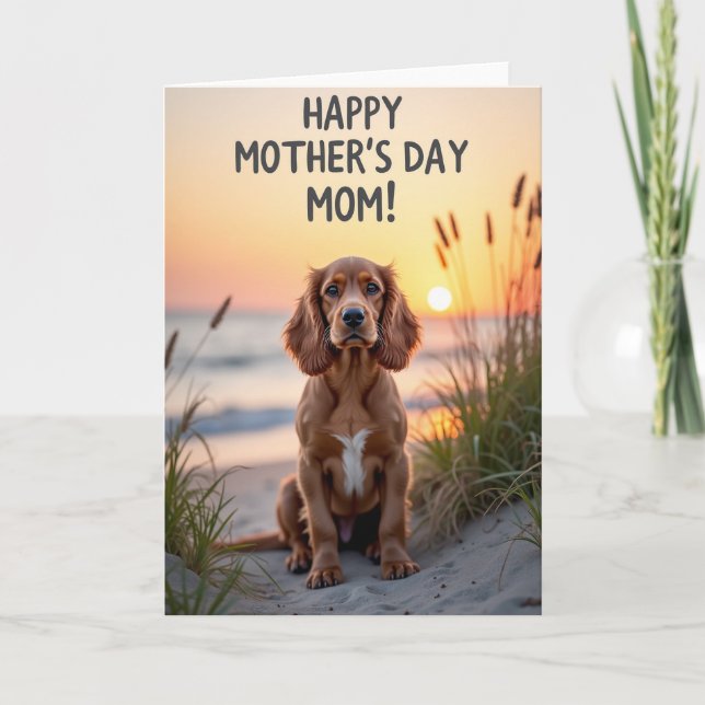 Sunset Dog Happy Mothers Day Card (Front)