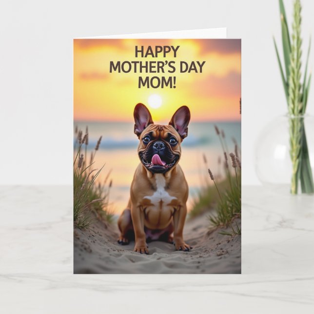 Sunset Dog Mothers Day Message Card (Front)