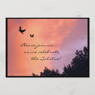 Sunset Doves Summer Solstice Party Invitation