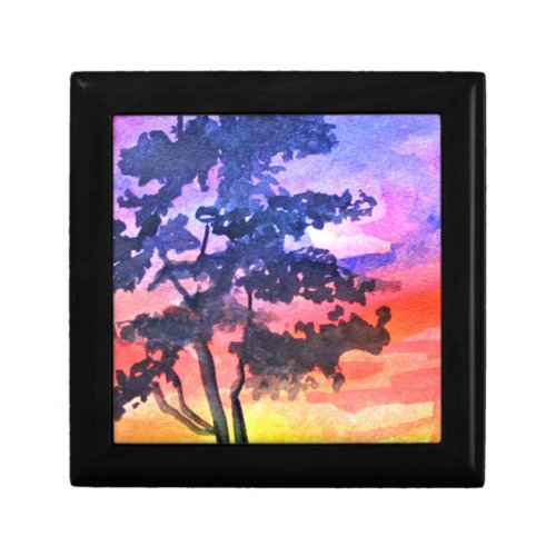 Sunset Dreaming landscape watercolor art Gift Box