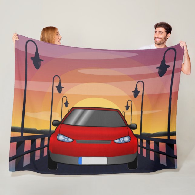 Sunset Drive Fleece Blanket (In Situ)