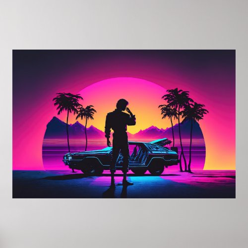 Sunset Driver The Lone Road Warrior Poster