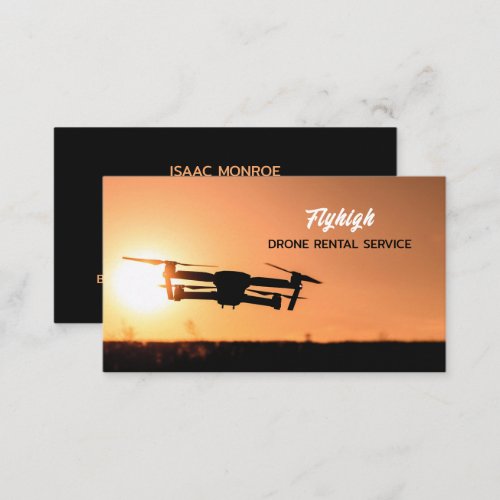 Sunset Drone Silhouette Drone Pilot Business Card