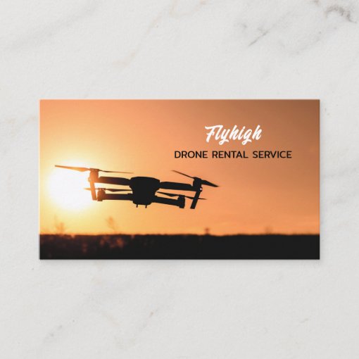 Sunset Drone Silhouette, Drone Pilot Business Card | Zazzle