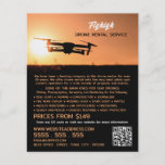 Sunset Drone Silhouette, Drone Rental Company Flyer<br><div class="desc">Sunset Drone Silhouette,  Drone Rental Company Advertising Flyers By The Business Card Store.</div>