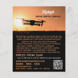 Sunset Drone Silhouette, Drone Rental Company Flyer